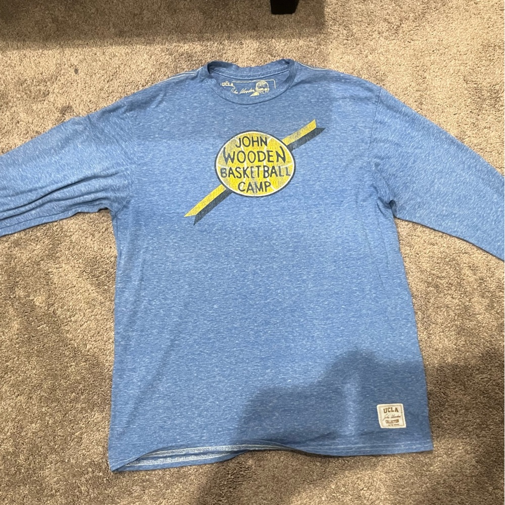 John Wooden Basketball Camp Heather Blue Long Sleeve Shirt - Large